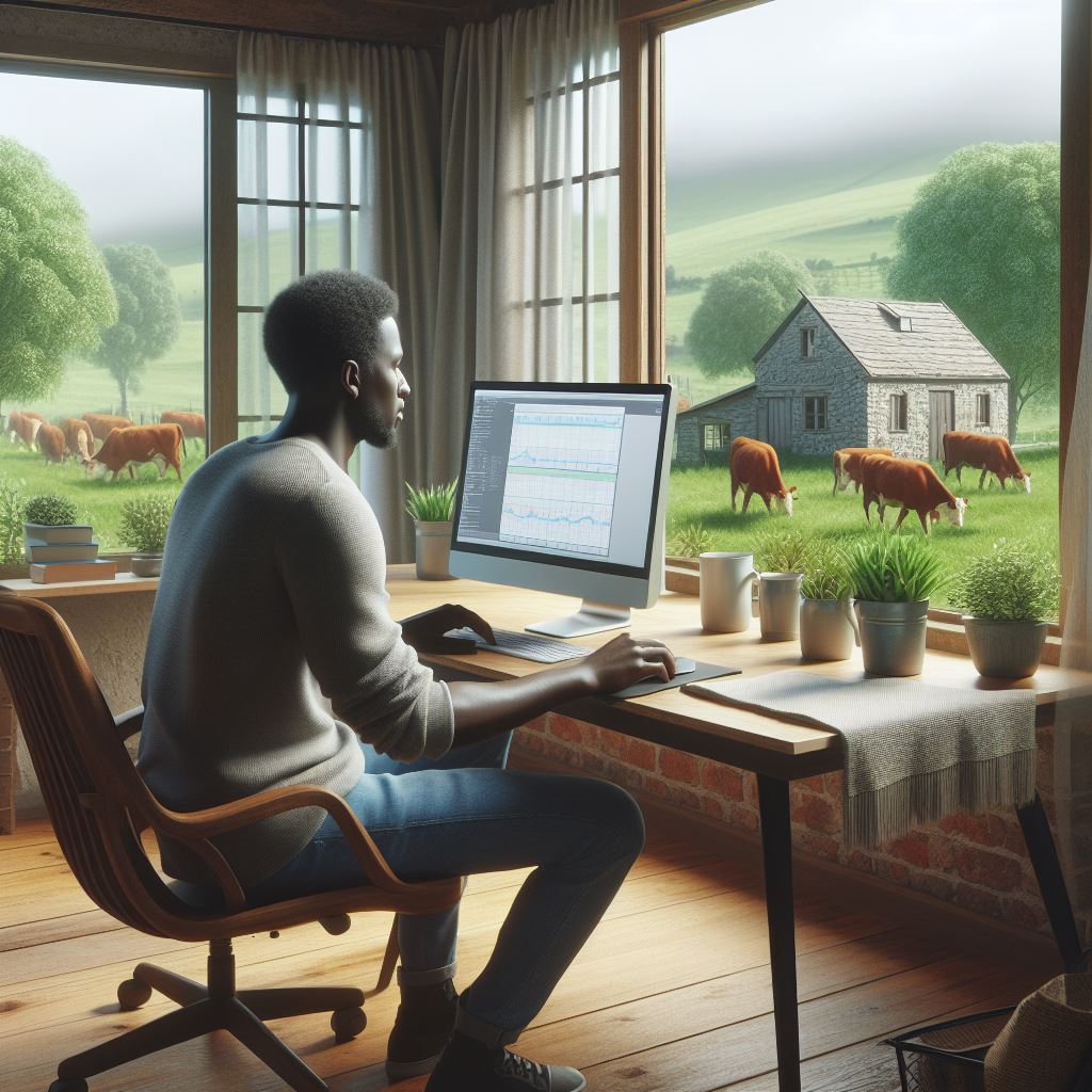 An AI illustration of a designer Working From home